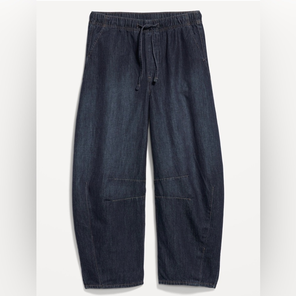 Old Navy High Waisted Pull On Barrel Jeans